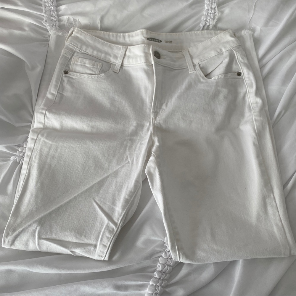 White Rockstar Super Skinny Jeans